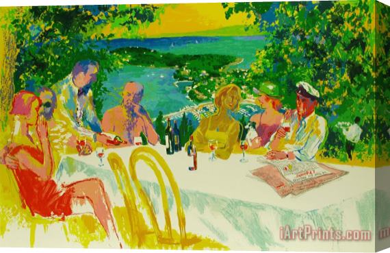 Leroy Neiman Wine Alfresco Stretched Canvas Painting / Canvas Art