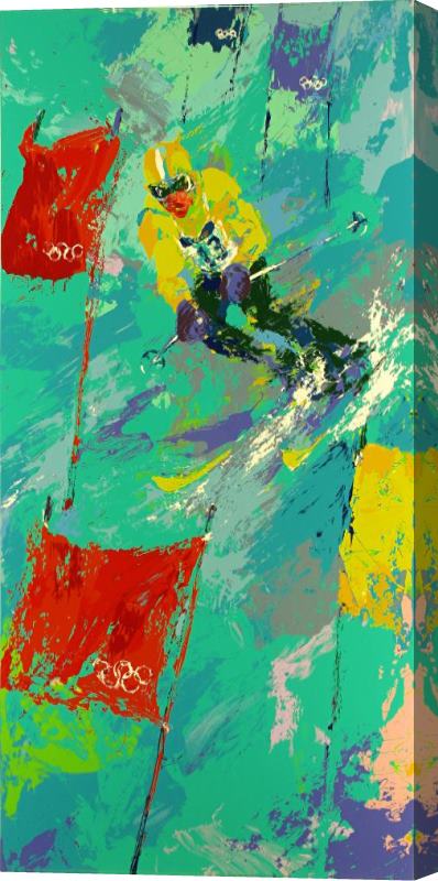 Leroy Neiman Winter Olympic Skiing, Lake Placid, 1980 Stretched Canvas Print / Canvas Art