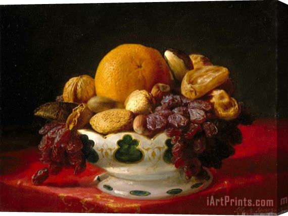 Lilly Martin Spencer Oranges, Nuts, And Figs Stretched Canvas Print / Canvas Art