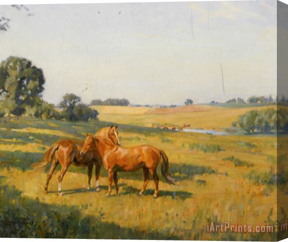 Lionel Edwards Mare And Foal in a Meadow Stretched Canvas Print / Canvas Art
