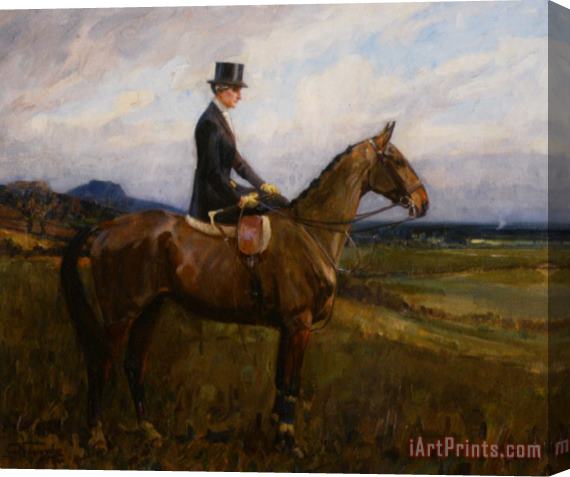 Lionel Edwards Portrait of Evelyn Rolt on Horseback Stretched Canvas Print / Canvas Art