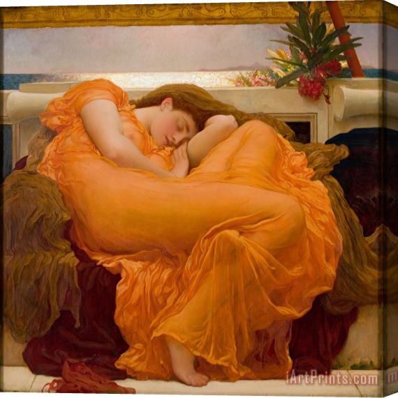 Lord Frederick Leighton Flaming June Stretched Canvas Painting / Canvas Art
