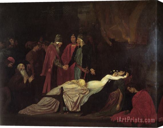 Lord Frederick Leighton The Reconciliation of The Montagues And Capulets Over The Dead Bodies of Romeo And Juliet Stretched Canvas Painting / Canvas Art
