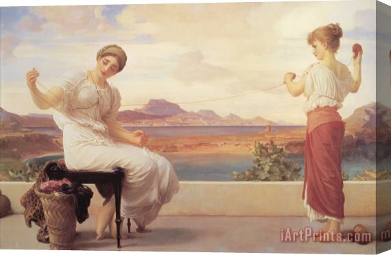 Lord Frederick Leighton Winding The Skein Stretched Canvas Print / Canvas Art