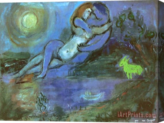Marc Chagall Blue Couple by The Seashore Stretched Canvas Painting / Canvas Art