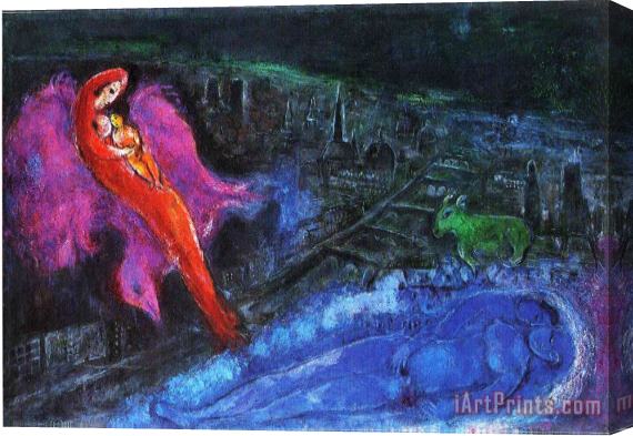 Marc Chagall Bridges Over The Seine 1954 Stretched Canvas Print / Canvas Art