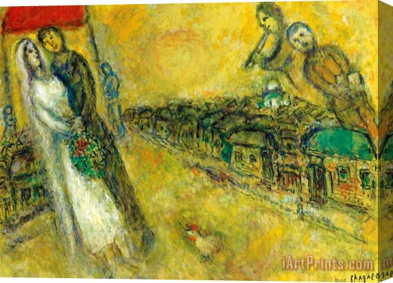 Marc Chagall Les Maries Sous Le Baldaquin Stretched Canvas Painting / Canvas Art