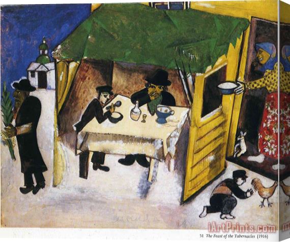 Marc Chagall The Feast of The Tabernacles 1916 Stretched Canvas Print / Canvas Art