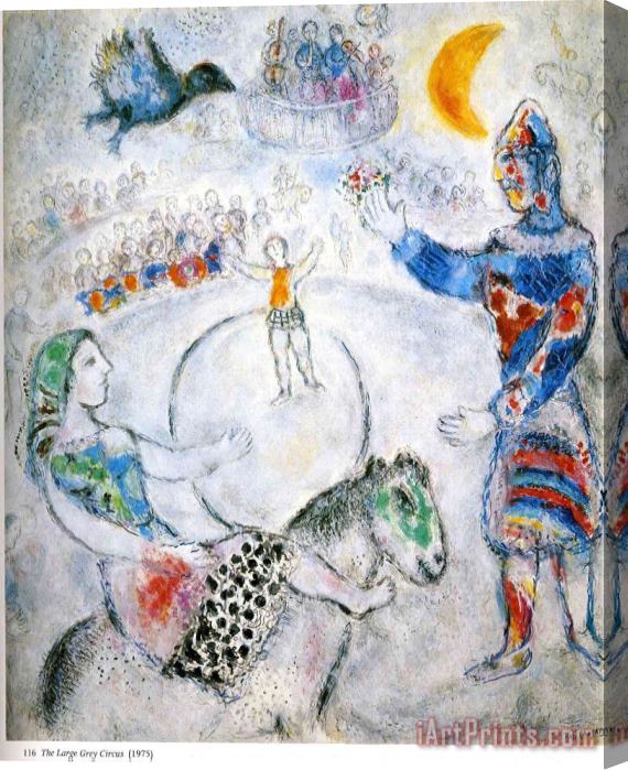 Marc Chagall The Large Gray Circus 1975 Stretched Canvas Print / Canvas Art