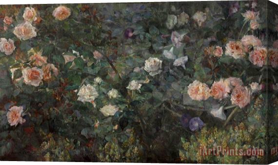 Maria Oakey Dewing Rose Garden Stretched Canvas Painting / Canvas Art