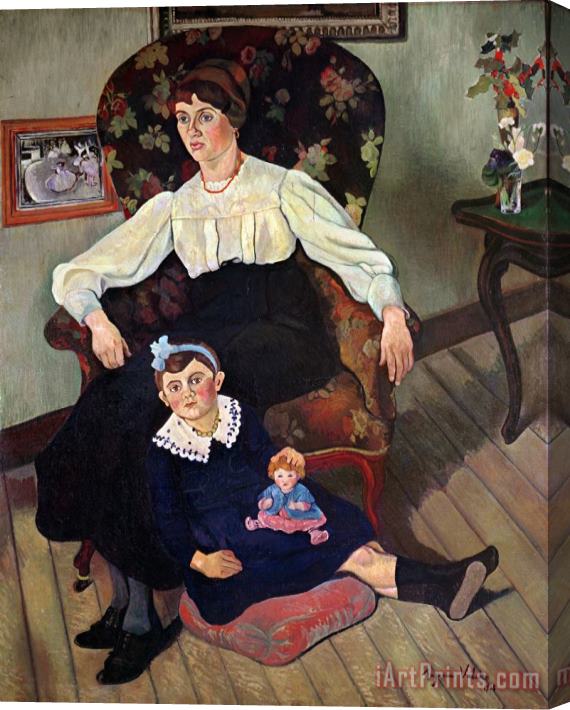 Marie Clementine Valadon Portrait of Marie Coca and her Daughter Stretched Canvas Painting / Canvas Art