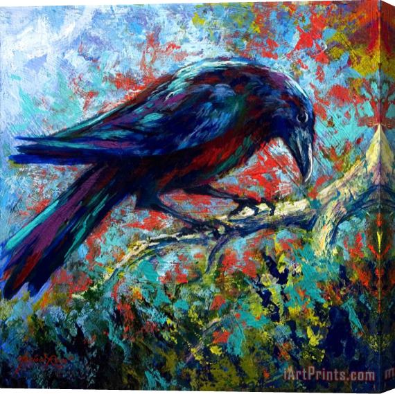 Marion Rose Lone Raven Stretched Canvas Painting / Canvas Art