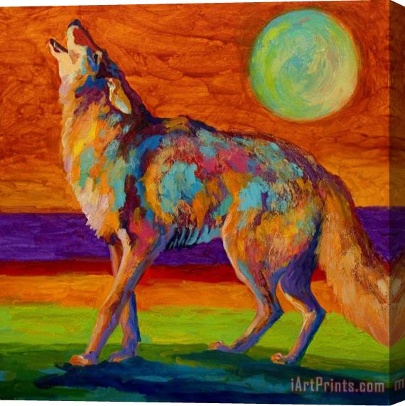 Marion Rose Moon Talk - Coyote Stretched Canvas Painting / Canvas Art