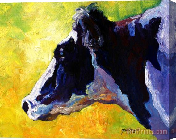 Marion Rose Working Girl - Holstein Cow Stretched Canvas Painting / Canvas Art