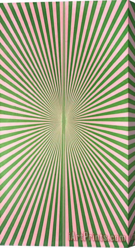 Mark Grotjahn Untitled (blush Pink And Kelly Green Butterfly 45.13) Stretched Canvas Print / Canvas Art
