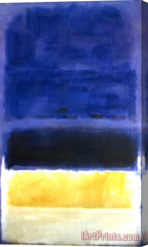 Mark Rothko Untitled Blue Dark Blue Yellow Stretched Canvas Painting / Canvas Art