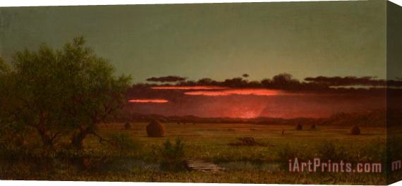 Martin Johnson Heade Jersey Meadows at Sunset Stretched Canvas Print / Canvas Art