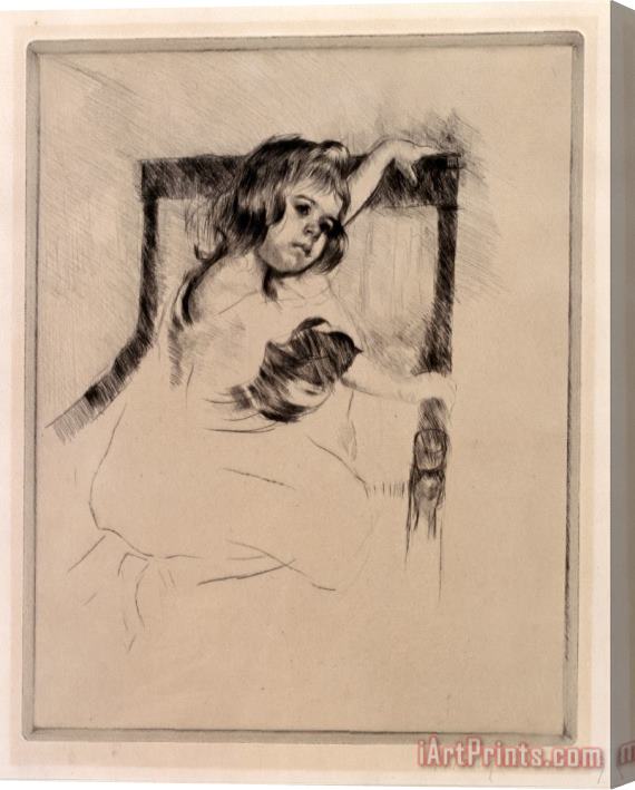 Mary Cassatt Kneeling in an Armchair Stretched Canvas Print / Canvas Art