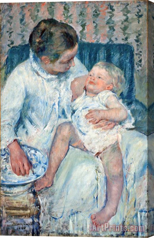 Mary Cassatt Mother About to Wash Her Sleepy Child Stretched Canvas Print / Canvas Art