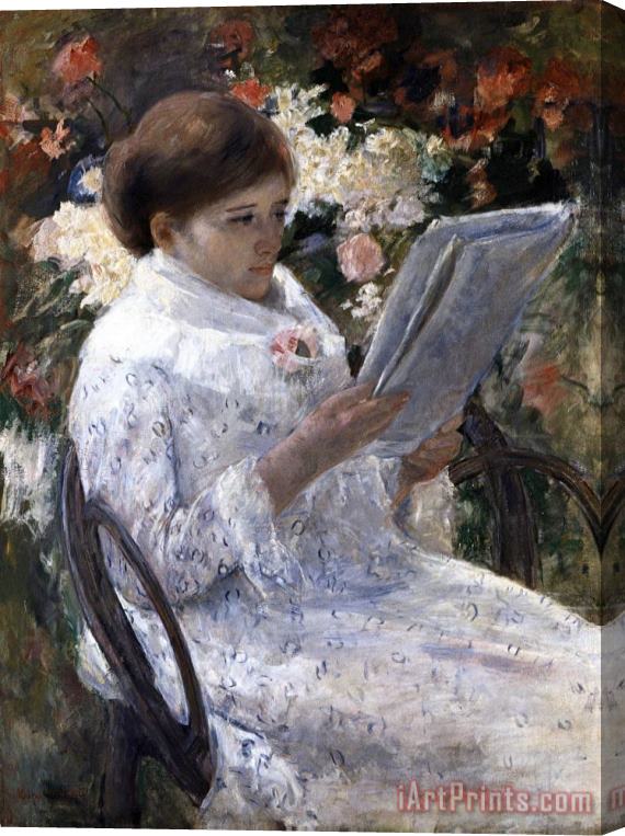Mary Cassatt Woman Reading in a Garden Stretched Canvas Print / Canvas Art