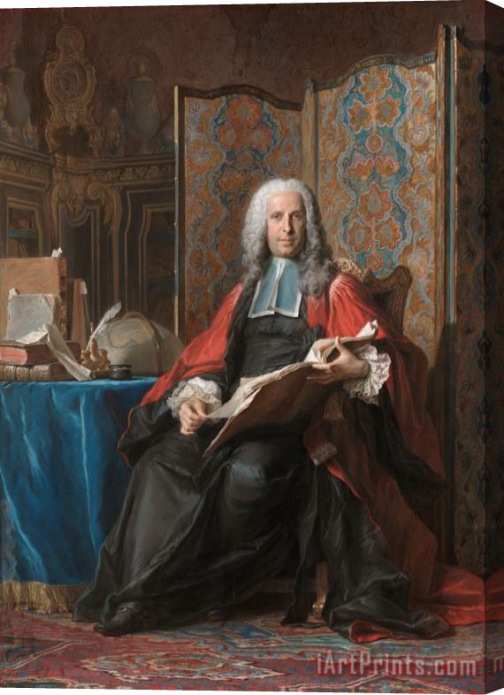 Maurice-quentin De La Tour Portrait of Gabriel Bernard De Rieux Stretched Canvas Painting / Canvas Art