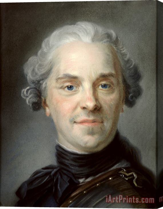 Maurice-Quentin de La Tour Portrait of Maurice, Comte De Saxe (1696 1750) Stretched Canvas Painting / Canvas Art