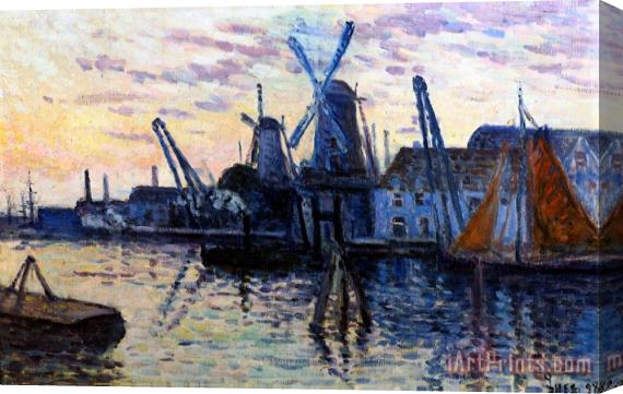 Maximilien Luce Windmills in Holland Stretched Canvas Print / Canvas Art