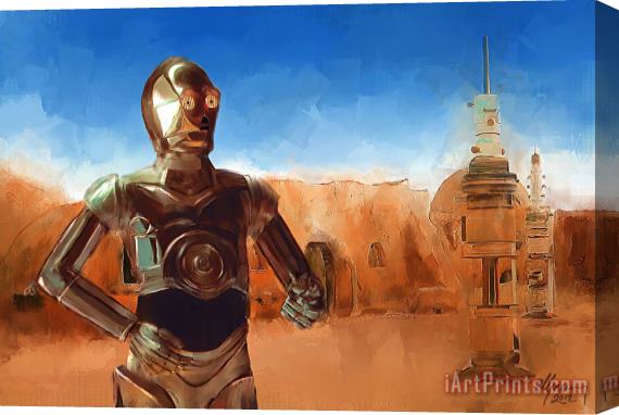 Michael Greenaway C3PO Star Wars Stretched Canvas Print / Canvas Art