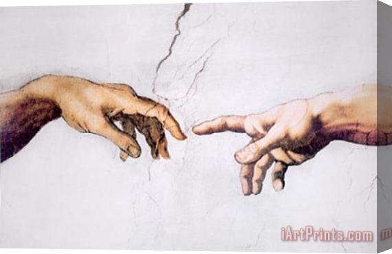 Michelangelo Buonarroti Michelangelo Creation of Adam Inset Art Poster Print Stretched Canvas Painting / Canvas Art