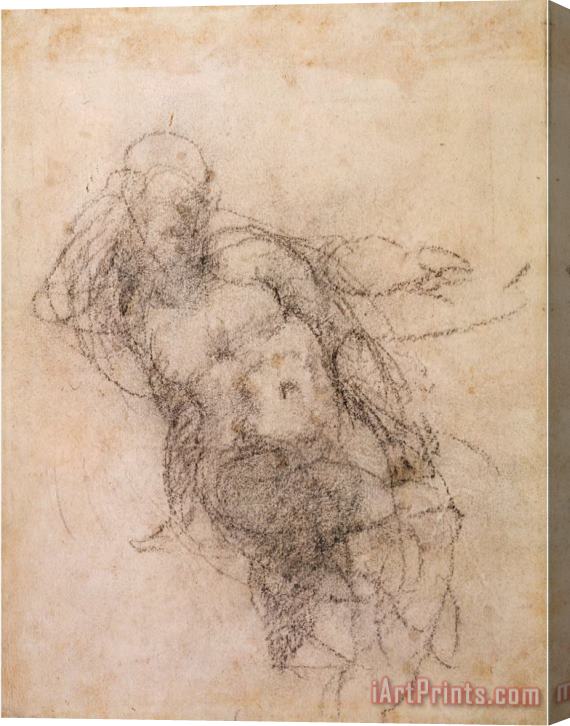Michelangelo Buonarroti Study for Noah in The Drunkenness of Noah 1508 12 Stretched Canvas Print / Canvas Art