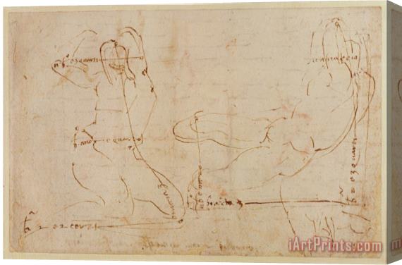 Michelangelo Buonarroti Study for River God Stretched Canvas Print / Canvas Art