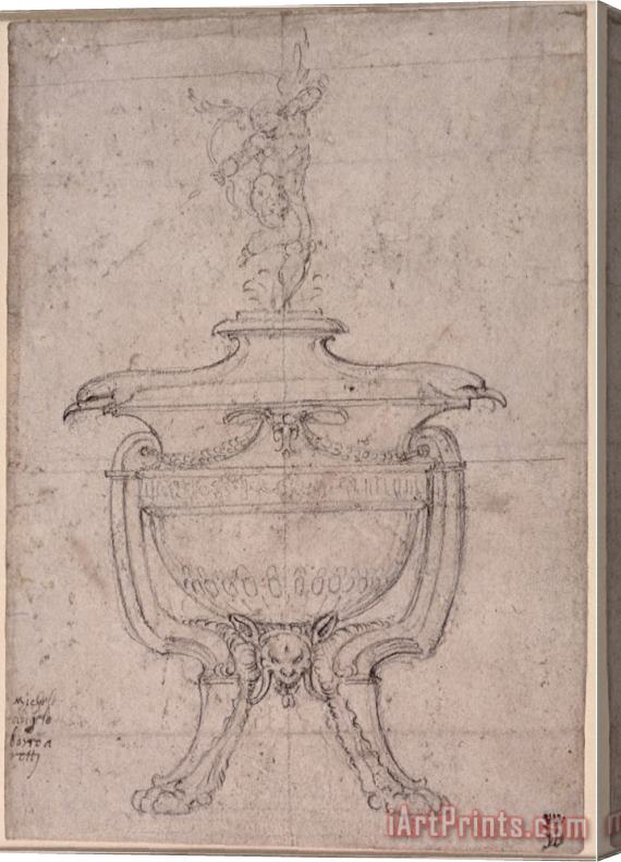 Michelangelo Buonarroti Study of a Decorative Urn Stretched Canvas Print / Canvas Art