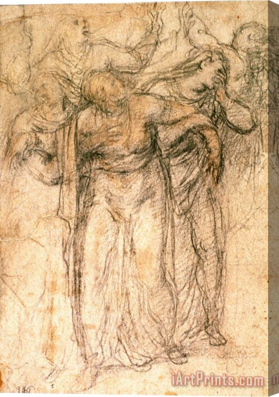 Michelangelo Buonarroti Study of Mourning Women Stretched Canvas Painting / Canvas Art
