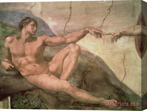 Michelangelo Buonarroti The Creation of Adam Stretched Canvas Painting / Canvas Art