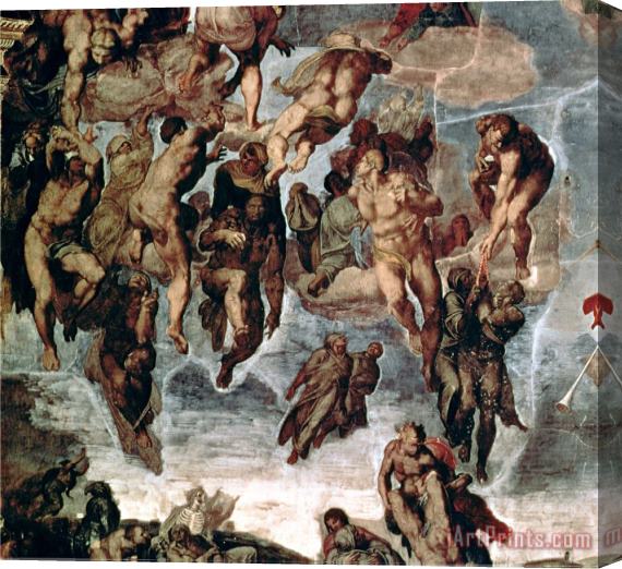 Michelangelo Buonarroti The Righteous Drawn Up to Heaven Detail From The Last Judgement Stretched Canvas Painting / Canvas Art