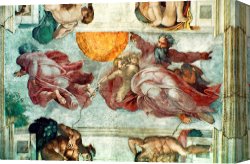 Moon of The Barbarians Luna Der Barbaren Canvas Prints - Sistine Chapel Ceiling Creation of the Sun and Moon by Michelangelo