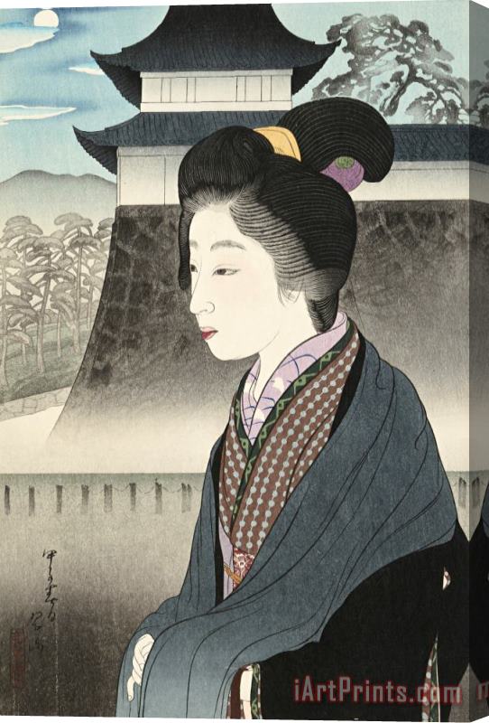 Miki Suizan Moonlight at Nijo Castle (nijo Jo No Tsuki) Stretched Canvas Print / Canvas Art
