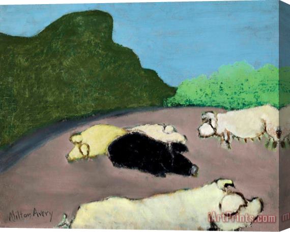 Milton Avery Pigs No. 2, 1939 Stretched Canvas Print / Canvas Art