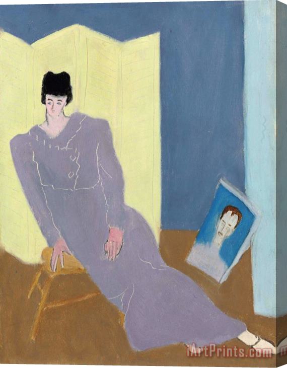 Milton Avery Sally Avery with a Self Portrait of Milton Avery Stretched Canvas Print / Canvas Art