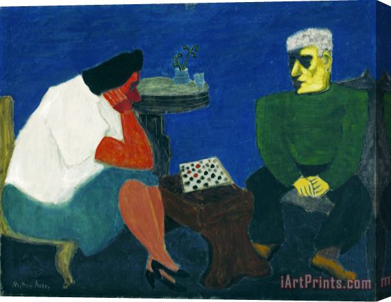 Milton Avery The Checker Players Stretched Canvas Painting / Canvas Art