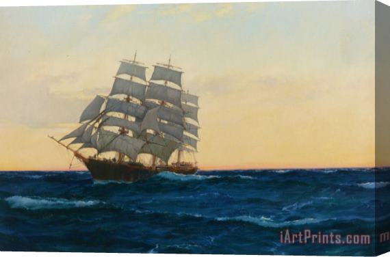 Montague Dawson Sunset at Sea Stretched Canvas Print / Canvas Art