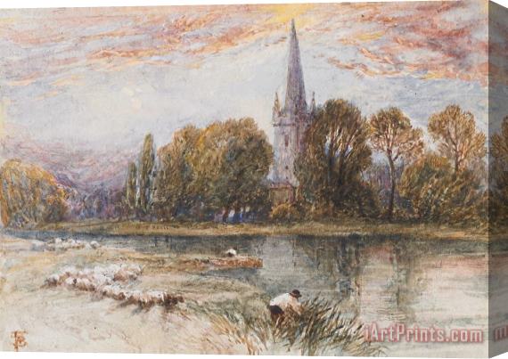 Myles Birket Foster Holy Trinity Church On The Banks If The River Avon Stratford Upon Avon Stretched Canvas Print / Canvas Art