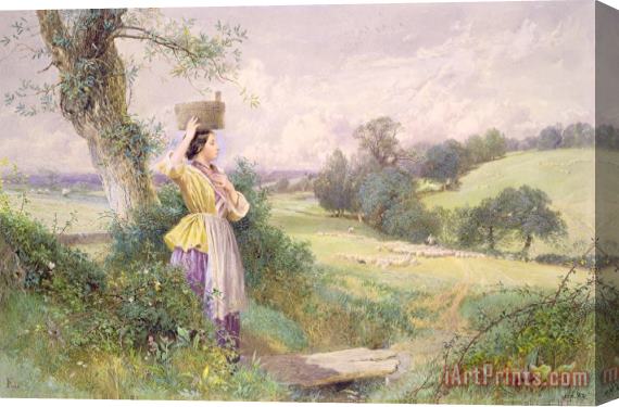 Myles Birket Foster The Milkmaid Stretched Canvas Painting / Canvas Art