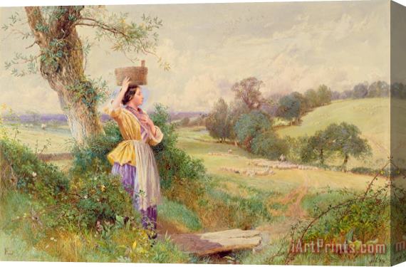 Myles Birkey Foster The Milkmaid Stretched Canvas Painting / Canvas Art