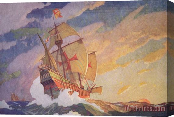 Newell Convers Wyeth Columbus Crossing the Atlantic Stretched Canvas Print / Canvas Art