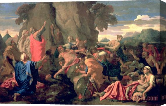 Nicolas Poussin Moses Striking Water from the Rock Stretched Canvas Painting / Canvas Art