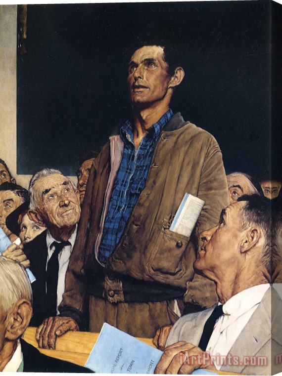 Norman Rockwell Freedom of Speech 1943 Stretched Canvas Painting / Canvas Art