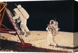 Moon of The Barbarians Luna Der Barbaren Canvas Prints - The Final Impossibility Man's Tracks on The Moon by Norman Rockwell