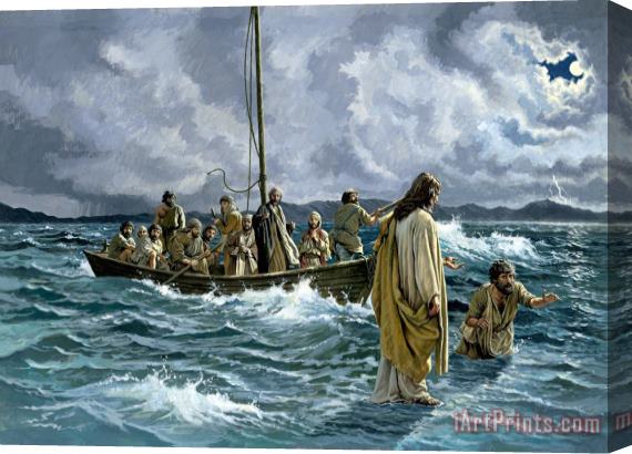 Others Christ walking on the Sea of Galilee Stretched Canvas Print / Canvas Art