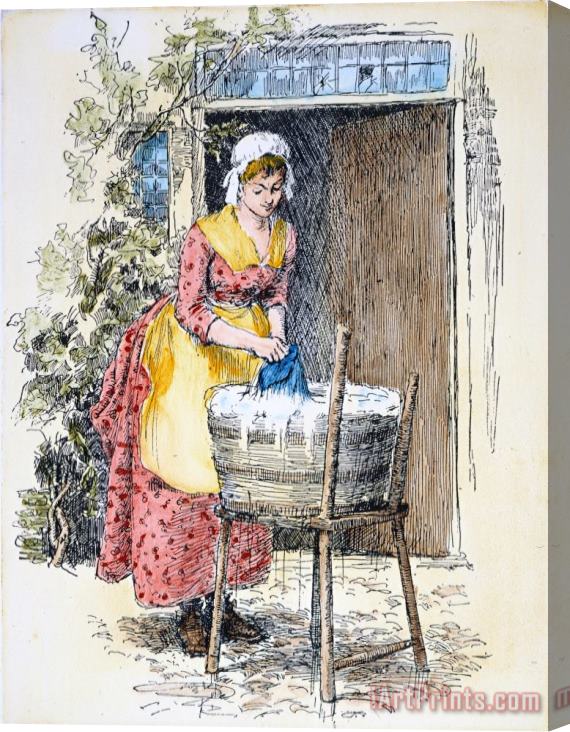 Others Colonial Laundress Stretched Canvas Print / Canvas Art